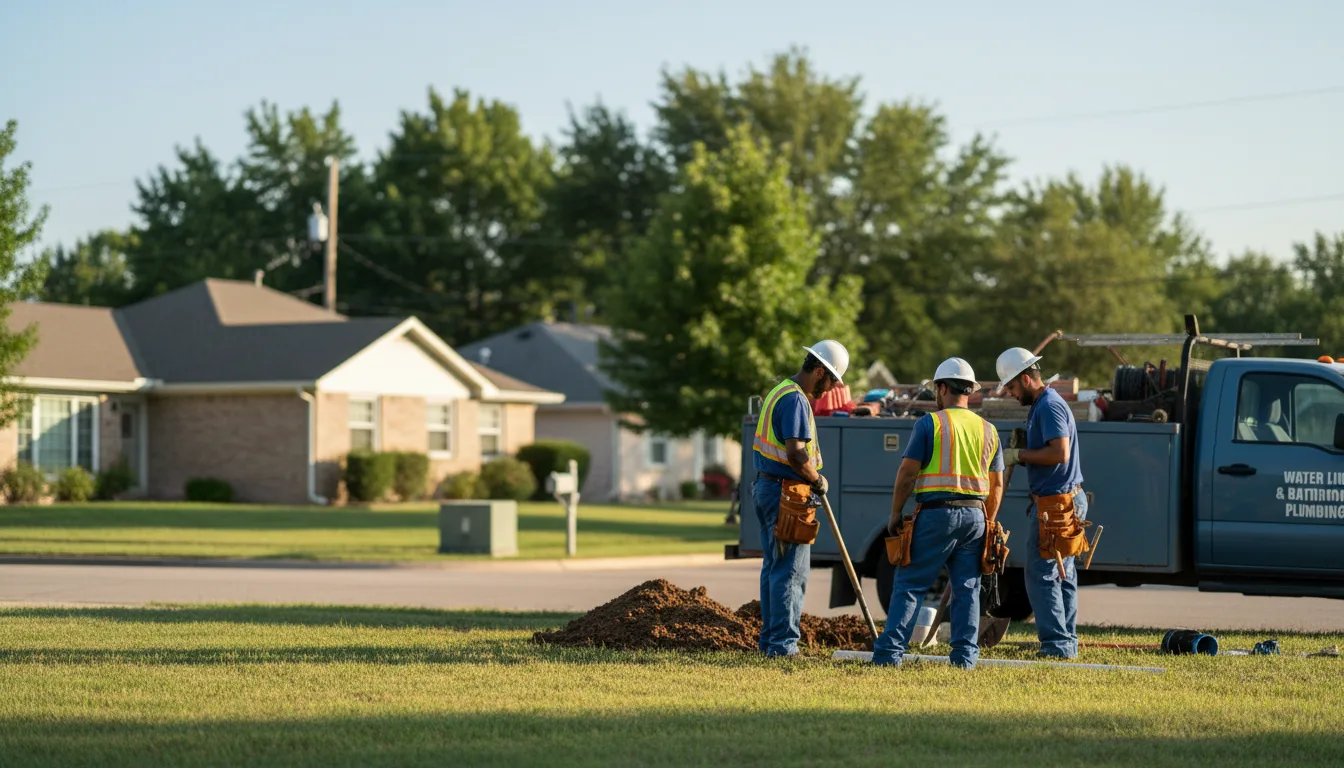 Residential water line and bathroom plumbing service in Noble, IL